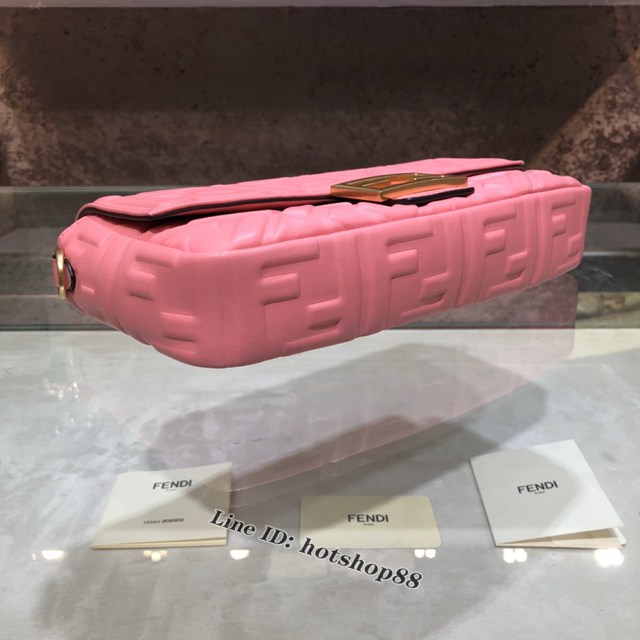 FENDI精品女包 芬迪BAGUETTE中號羊皮手袋 Fendi 0191M迷你肩背斜挎包 fdzg2536